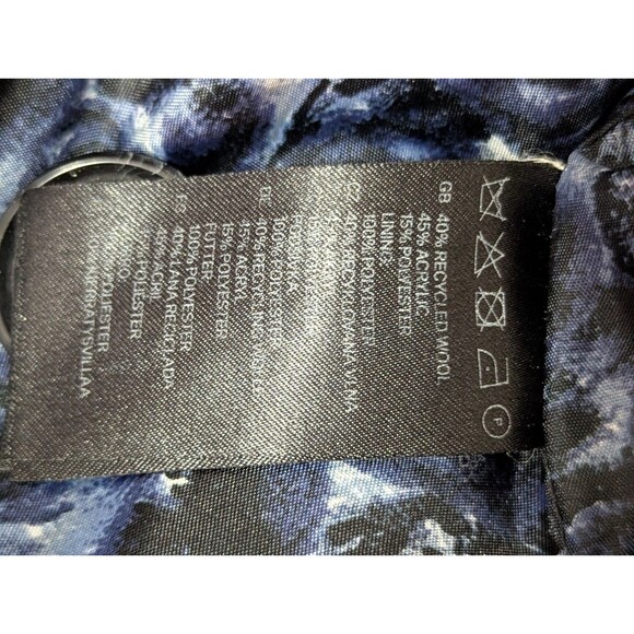 H&M Long Peacoat Jacket Womens 6 Black Wool Blend Pockets Double Breasted Lined - Picture 14 of 14